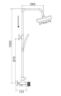 Душевая стойка Rose R1896-6 с термостатом хром